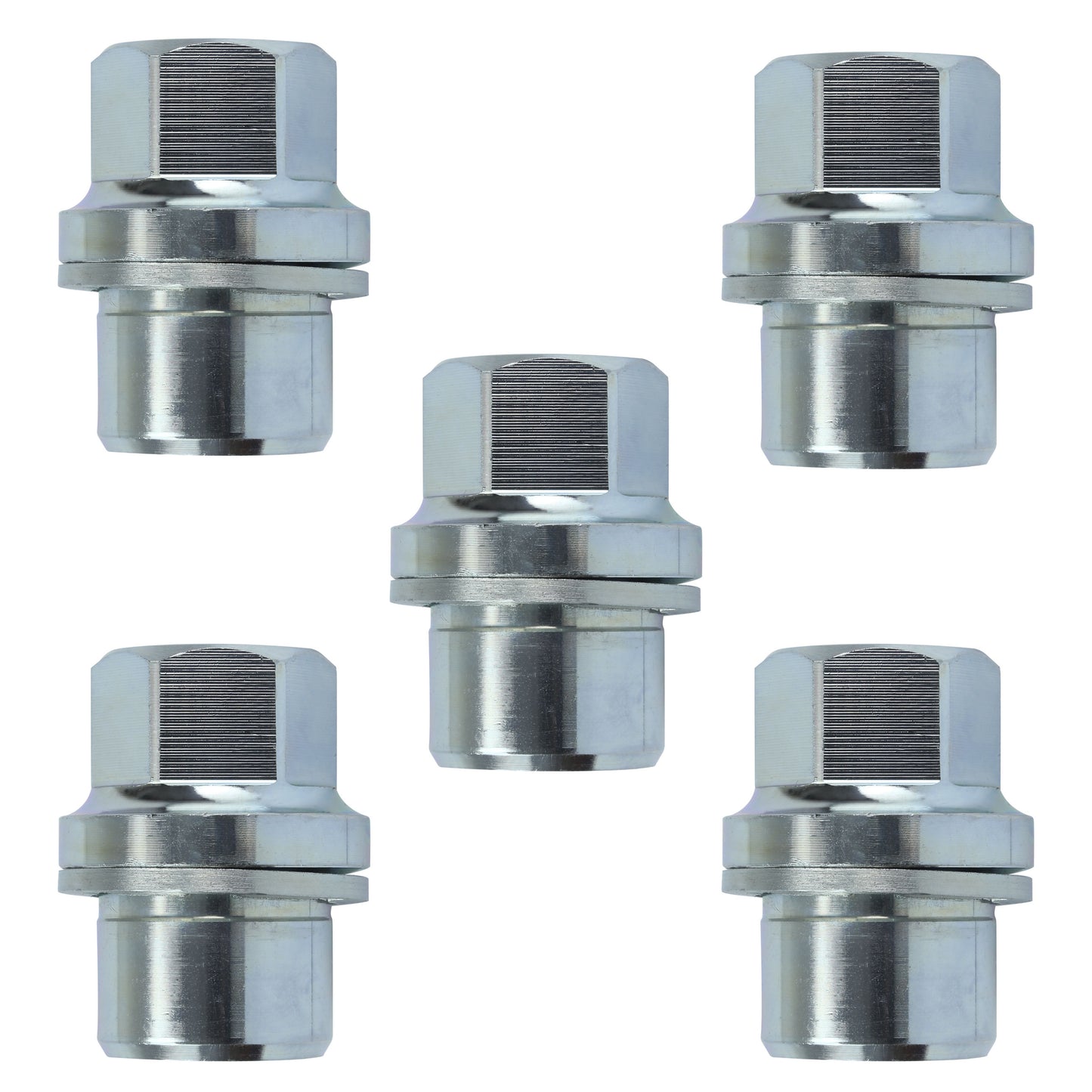Silver Alloy Wheel Nuts 5pc kit for Range Rover Classic - Alloy wheel type