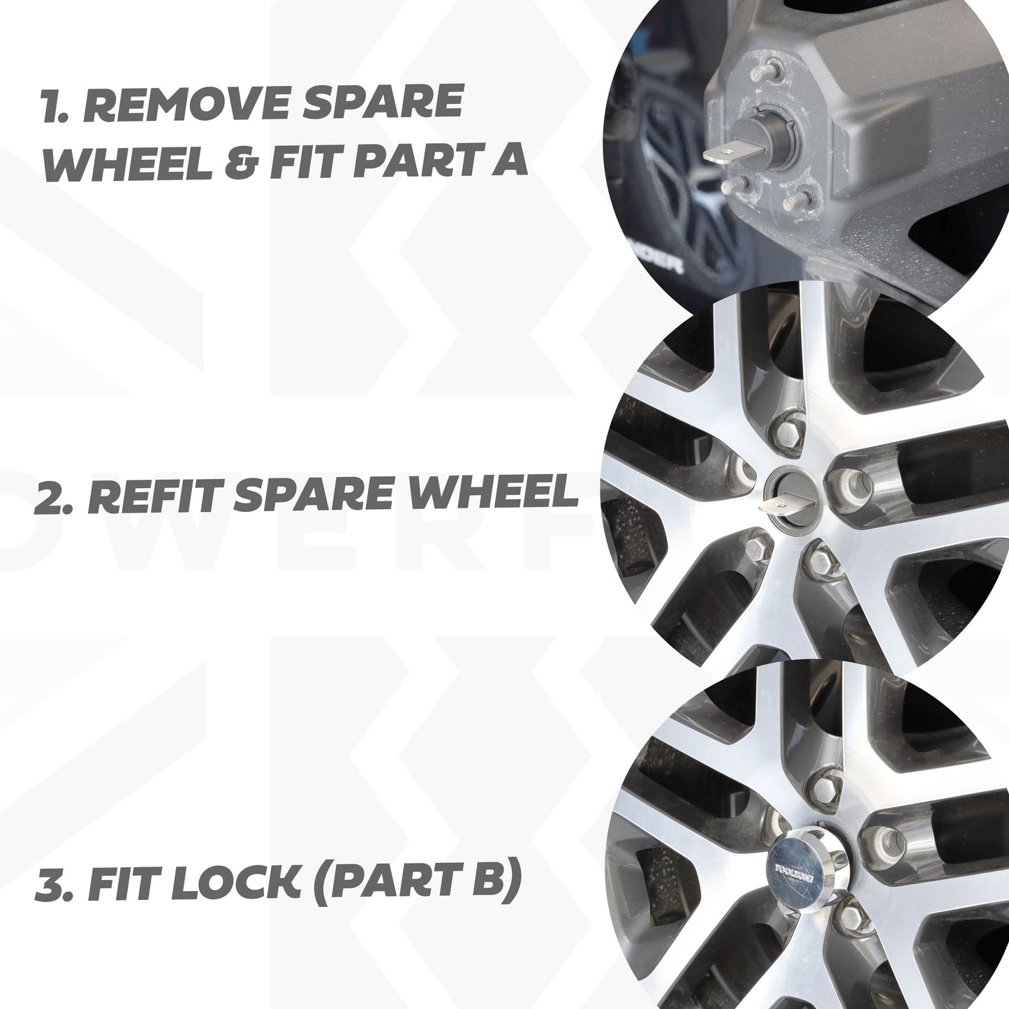 Lock Kit for 5098 20" Spare Wheel on Land Rover Defender L663