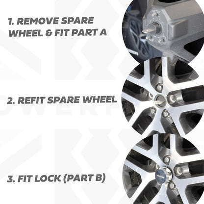 Lock Kit for 5098 20" Spare Wheel on Land Rover Defender L663