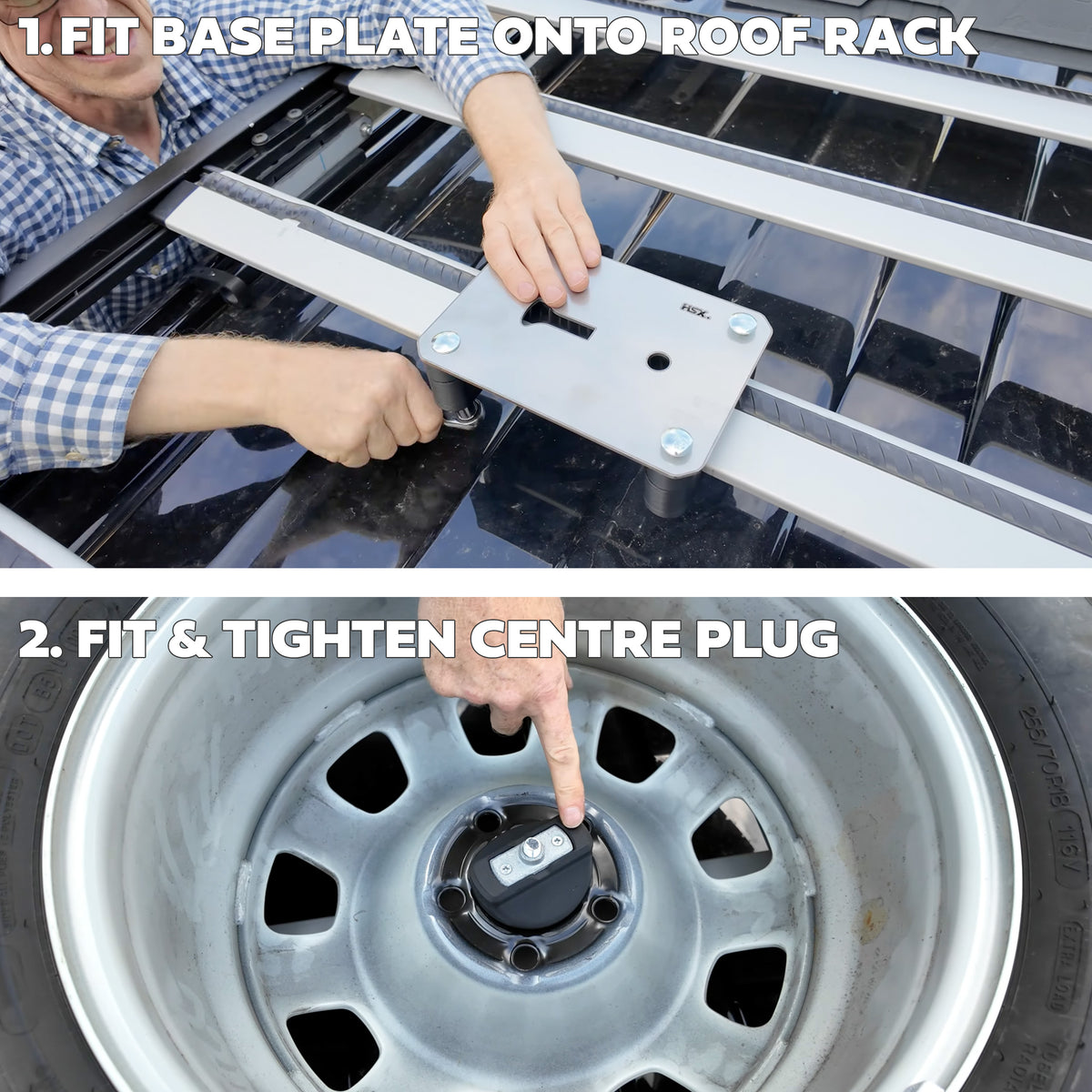 Spare Wheel Roof Mount Kit for the Land Rover Defender L663 - for ALLOY wheel