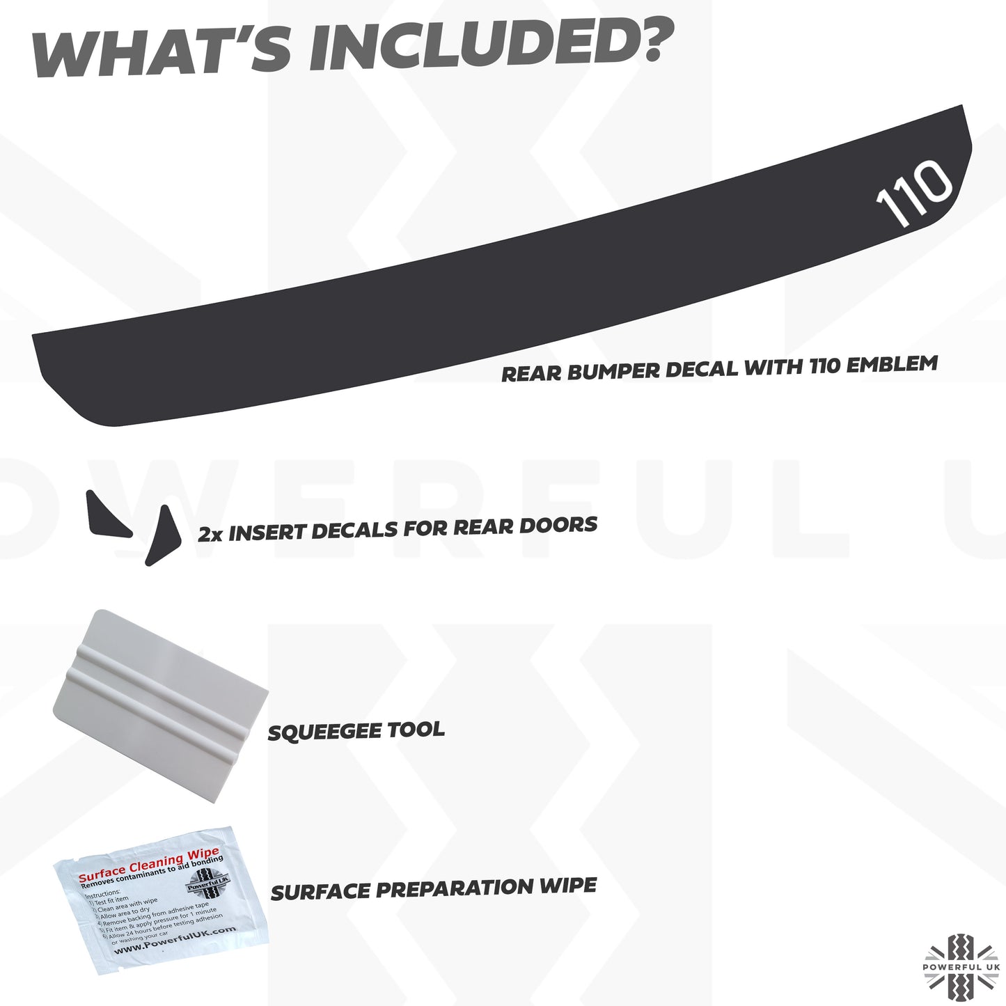 Rear Bumper Protection Decal for Land Rover Defender L663 - with 110 emblem