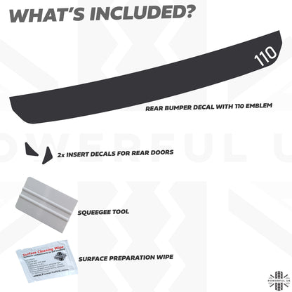 Rear Bumper Protection Decal for Land Rover Defender L663 - with 110 emblem