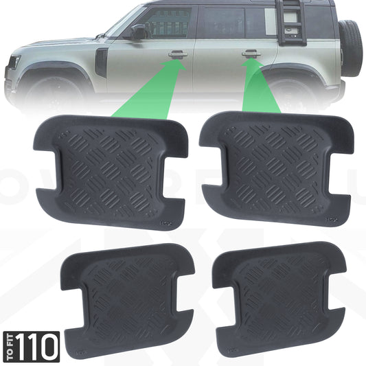 Chequer Plate Door Handle Scuff Plates (4pc) for Land Rover Defender L663 110/130 (4 door)