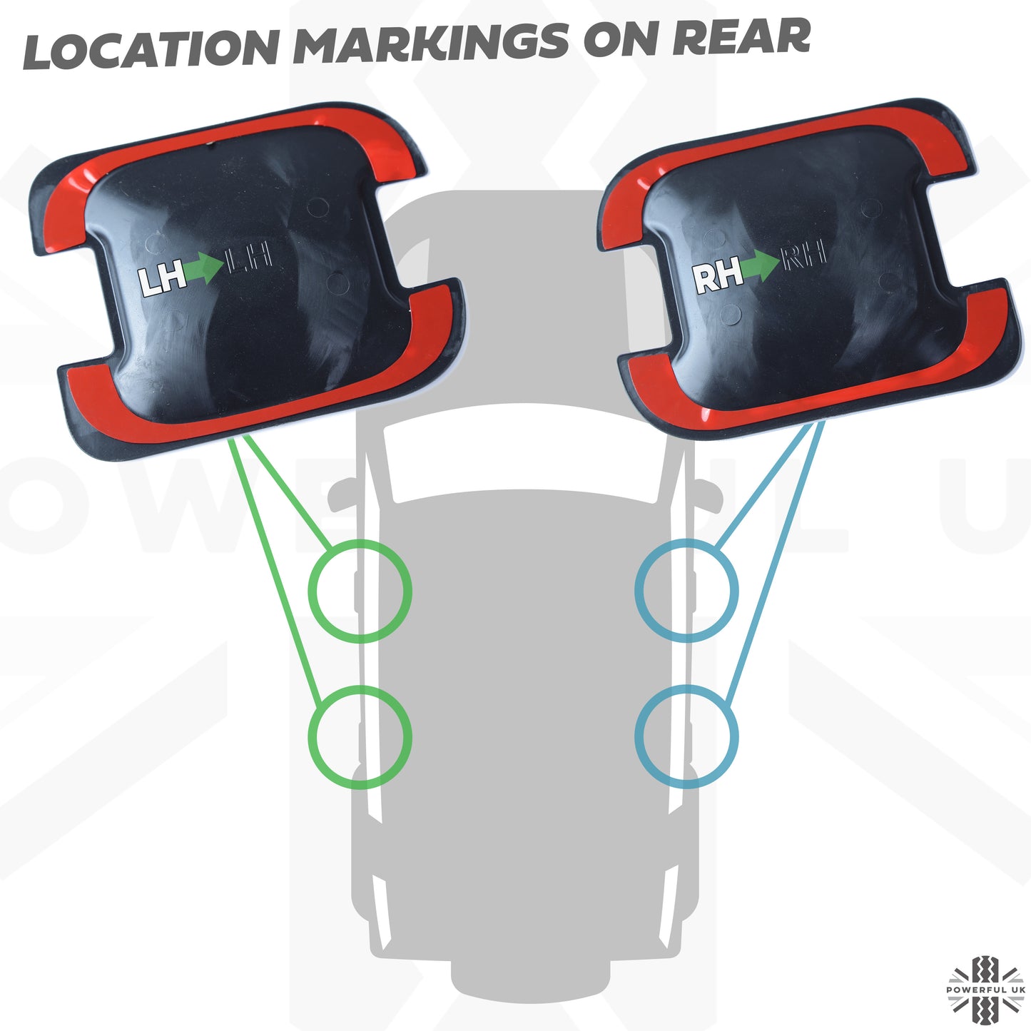 Chequer Plate Door Handle Scuff Plates (4pc) for Land Rover Defender L663 110/130 (4 door)