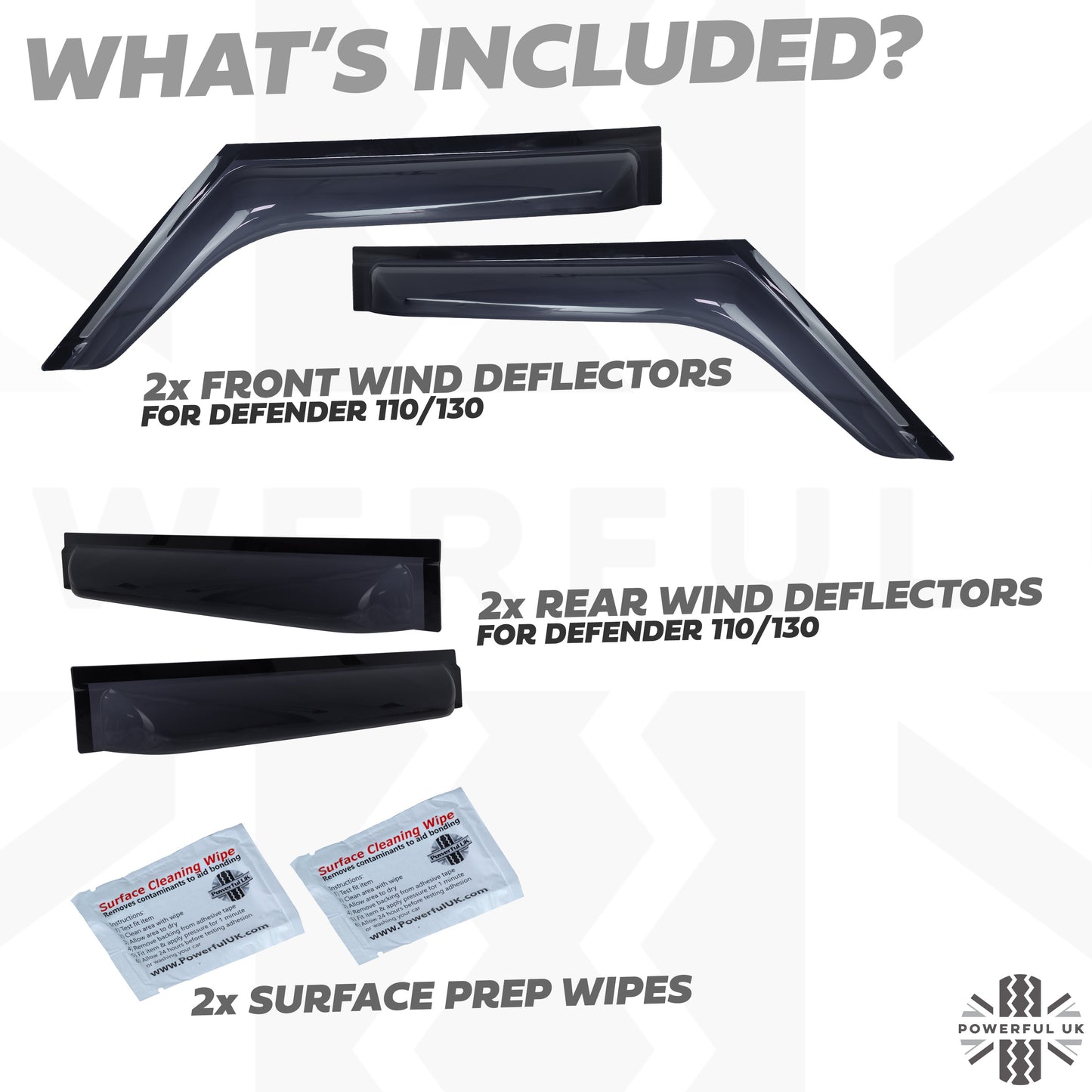 Wind Deflector Set for Land Rover Defender L663 - 4 door (110/130)