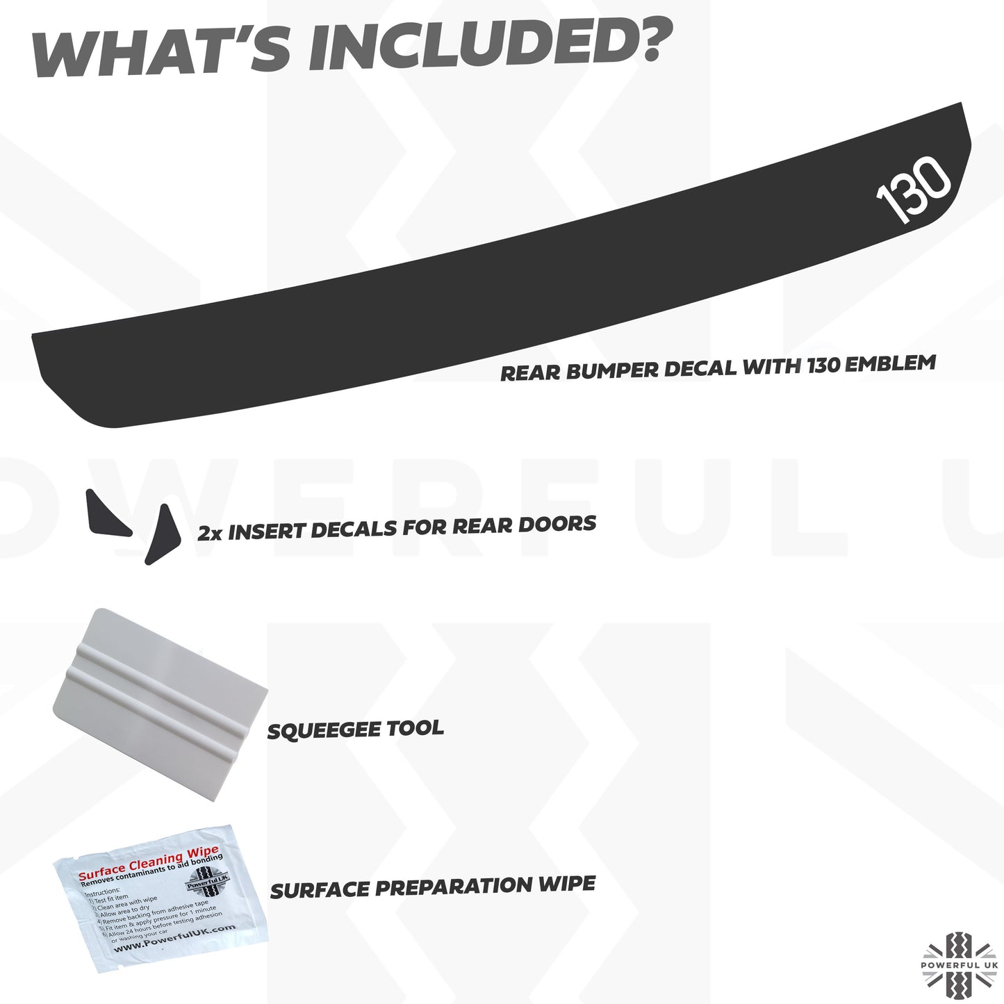 Rear Bumper Protection Decal for Land Rover Defender L663 - with 130 emblem