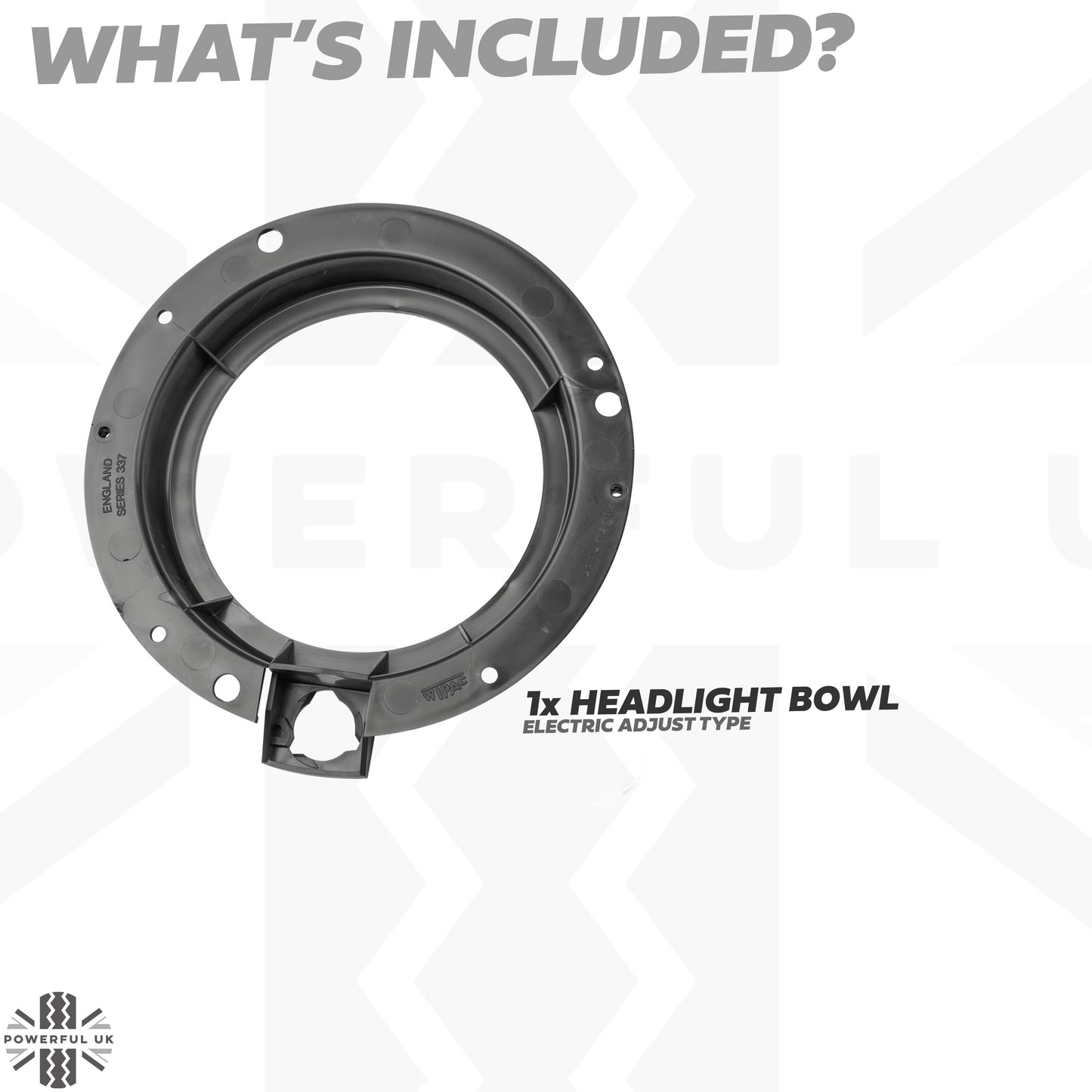 1x Headlight Bowl - Electric Adjust Type - for Land Rover Classic Defender