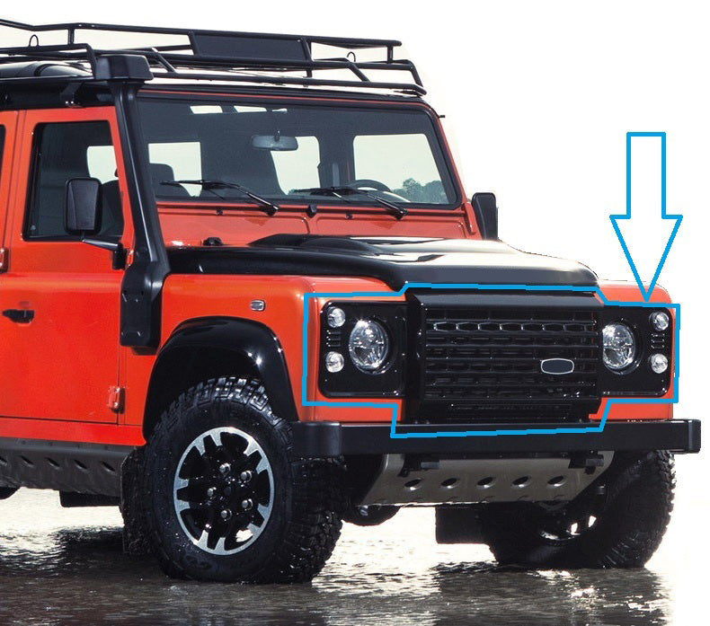 Adventure Style Grille Kit (3pc) - Gloss Black - for Land Rover Defender