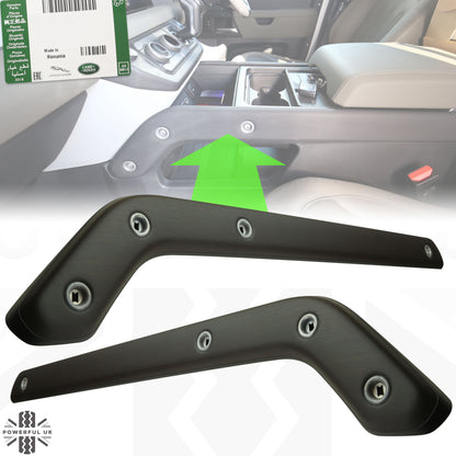Interior Centre Console Finishers PAIR (Genuine) in Dark Oak for Defender L663