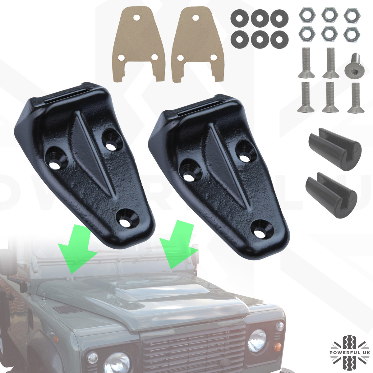 Bonnet Hinge Full Kit for Land Rover Defender