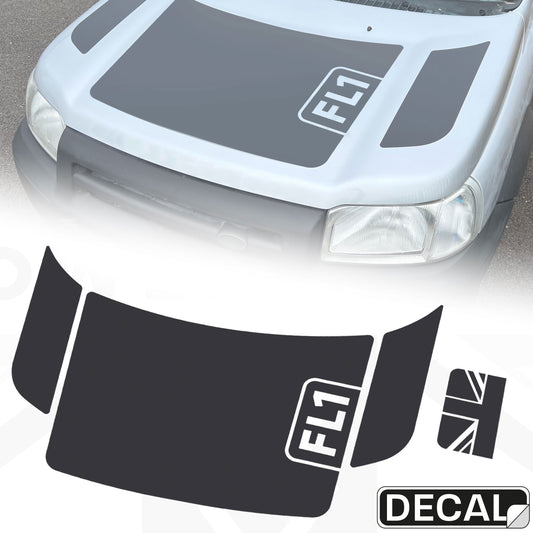 Bonnet Decal Set - FL1 & Union Jack Inserts - for Land Rover Freelander 1