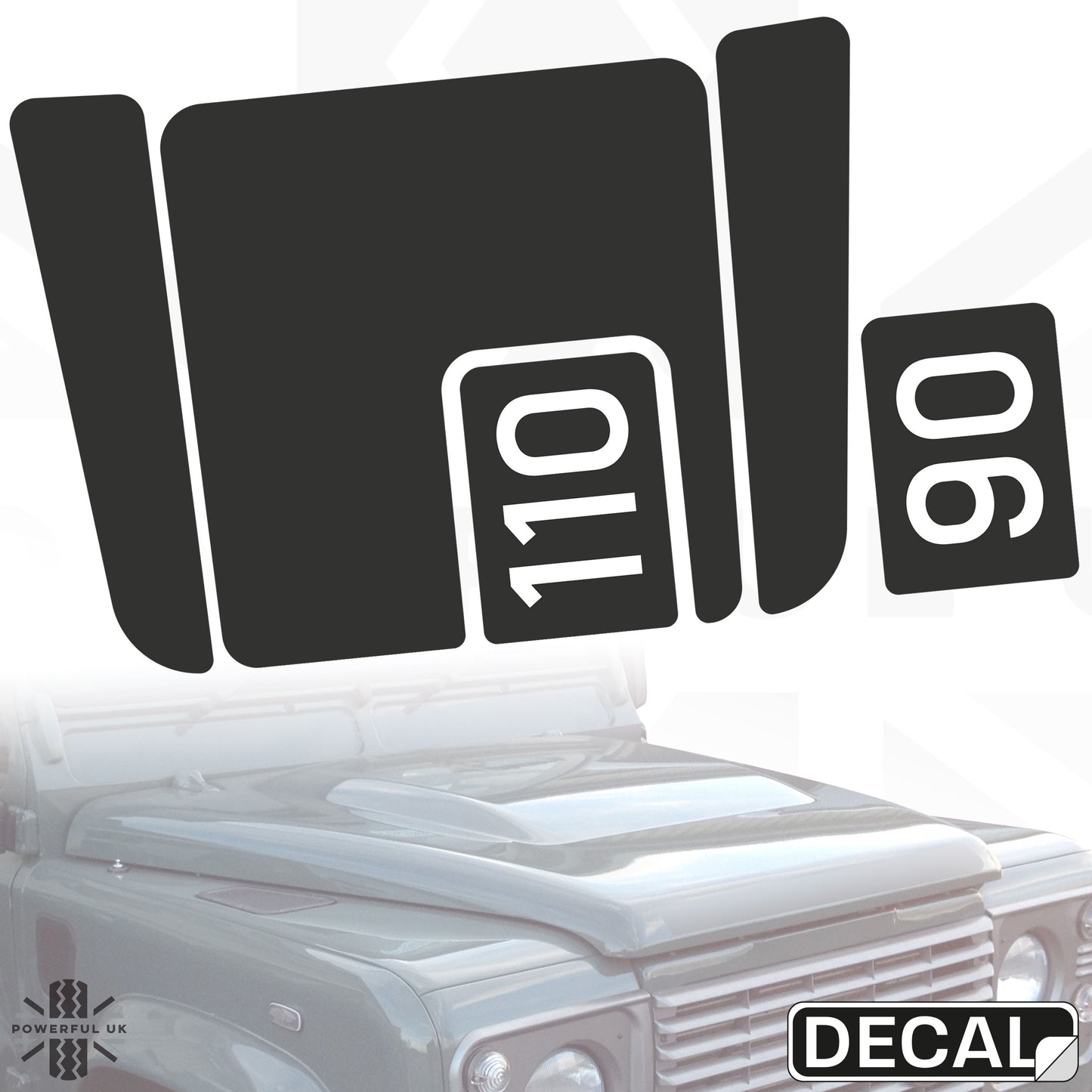 Decal Set for Puma Bonnet for Land Rover Defender