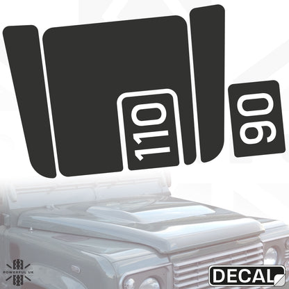 Decal Set for Puma Bonnet for Land Rover Defender