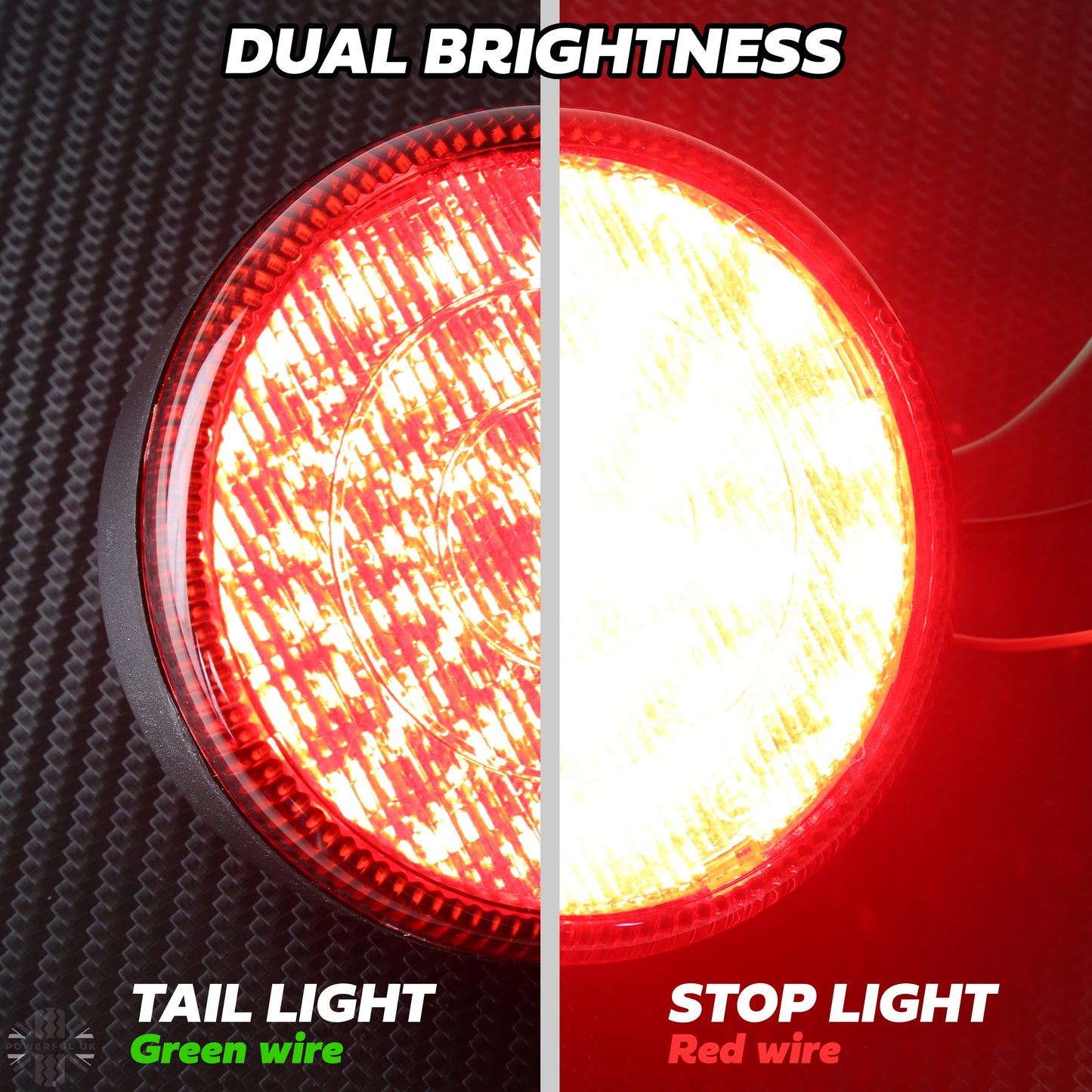 LED Round Stop/Tail Lights 90/95mm - PAIR