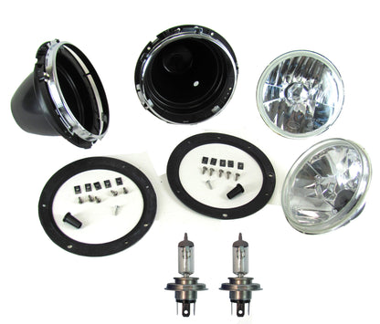 Full Headlight H4 Halogen Crystal RHD upgrade kit for Land Rover Defender