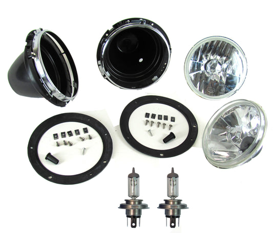 Full Headlight H4 Halogen Crystal RHD upgrade kit for Land Rover Defender