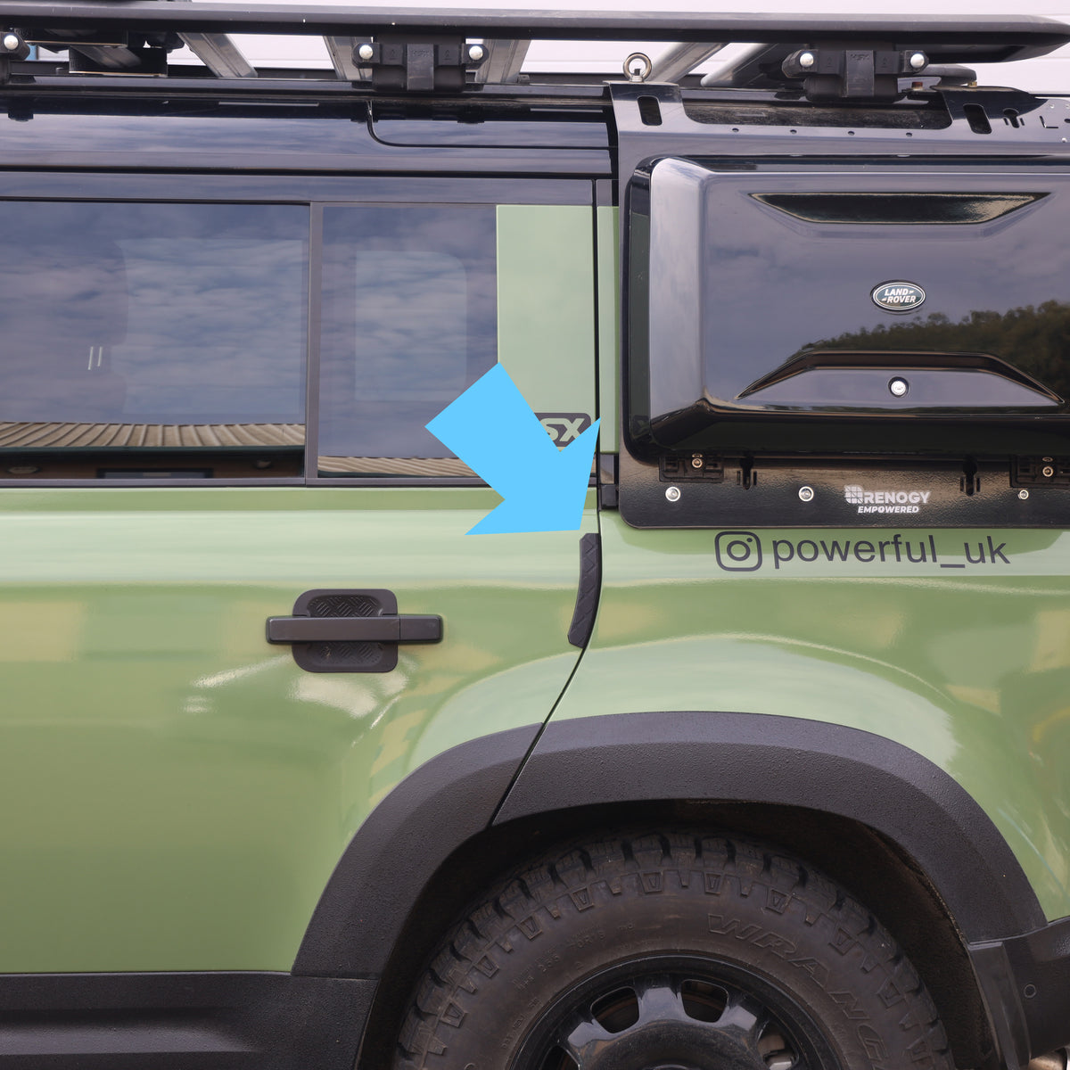 2pc Rear Door Edge Protection Strips for Land Rover Defender L663 110/130 - Square Pattern