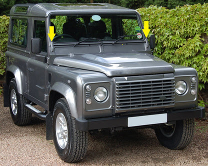 Windscreen Bracket Protector Covers - Stornoway Grey - for Land Rover Defender