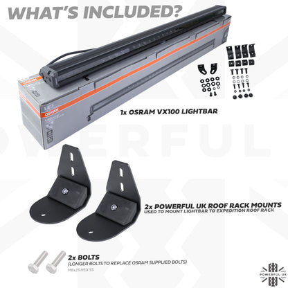 40" OSRAM Light Bar & Roof Rack Mount Kit for the Land Rover Defender L663