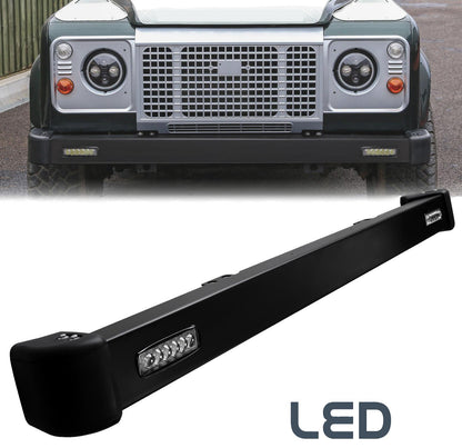 Front Bumper - Black with Rectangular DRL's - for Land Rover Defender
