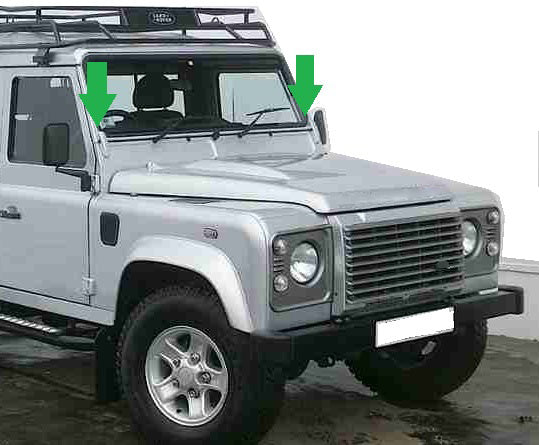 Windscreen Bracket Protector Covers - Zermatt Silver - for Land Rover Defender