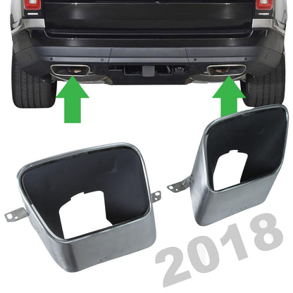 Rear Bumper Exhaust Tailpipe Tips (Pair) for Range Rover L405 2018 - Stainless Steel