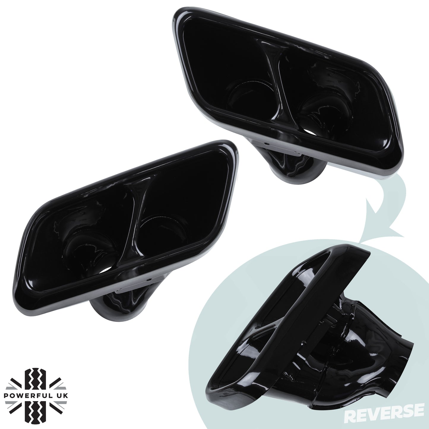 '2018 SVR' Style Exhaust Finishers for Range Rover Sport L494 '2018 onwards' - Black