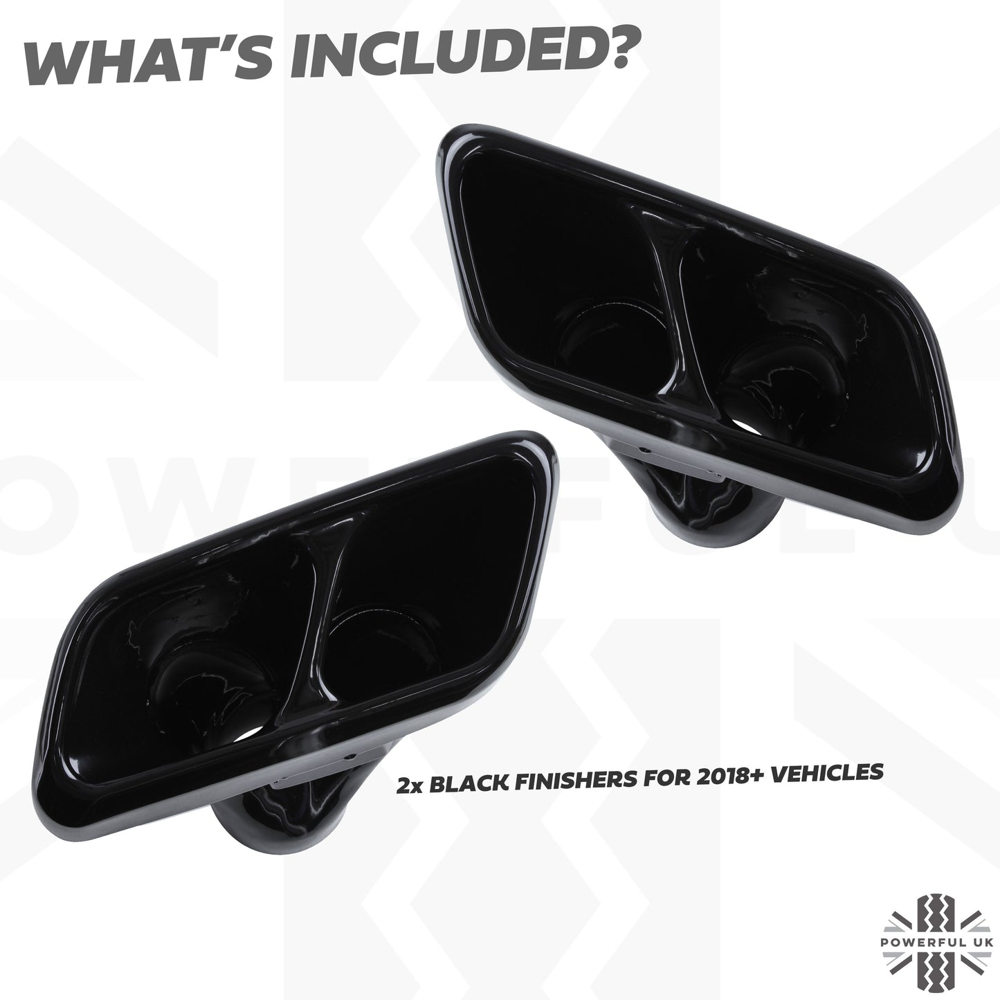 '2018 SVR' Style Exhaust Finishers for Range Rover Sport L494 '2018 onwards' - Black