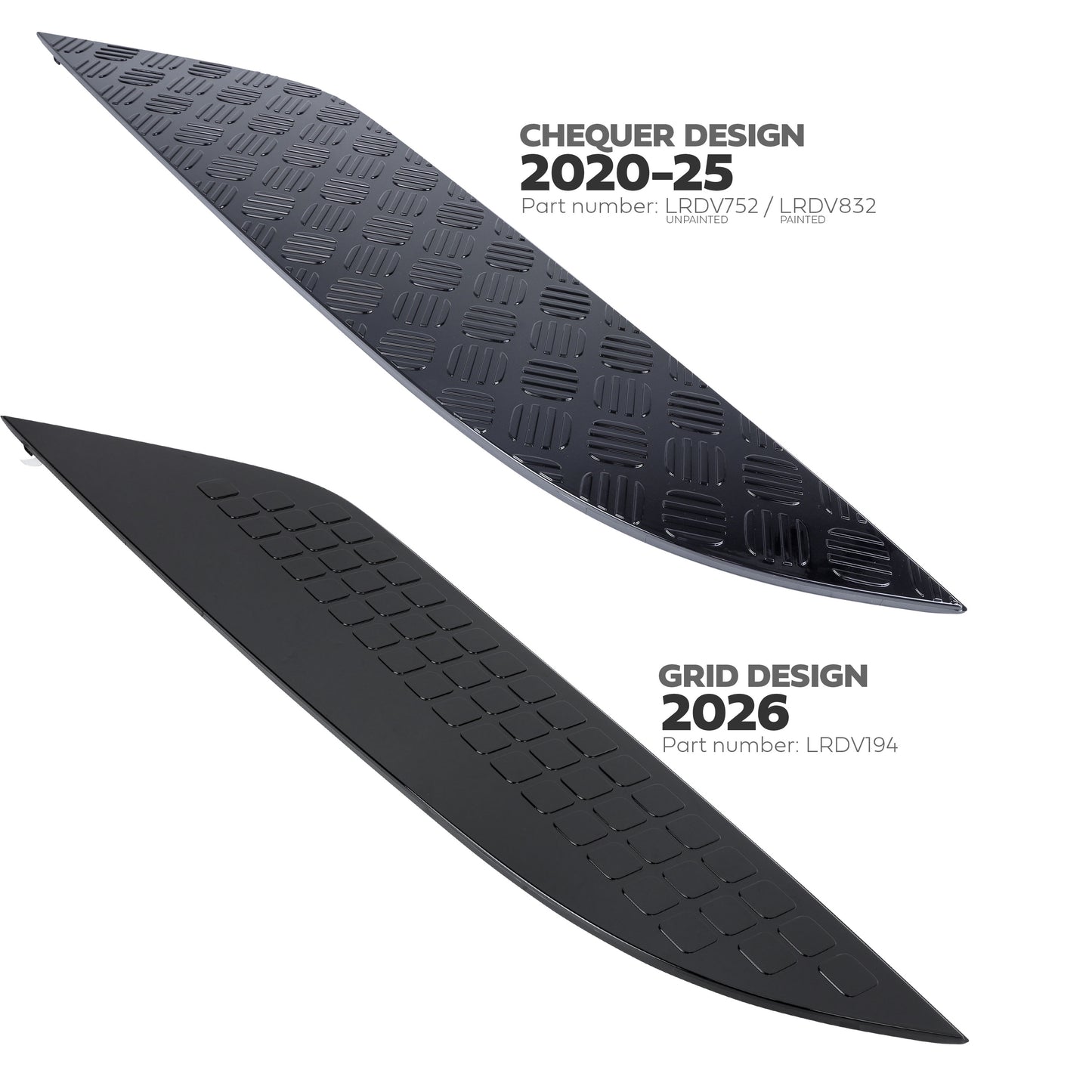 Genuine 2026MY Bonnet Trim for Land Rover Defender L663 -  Gloss Black - Right