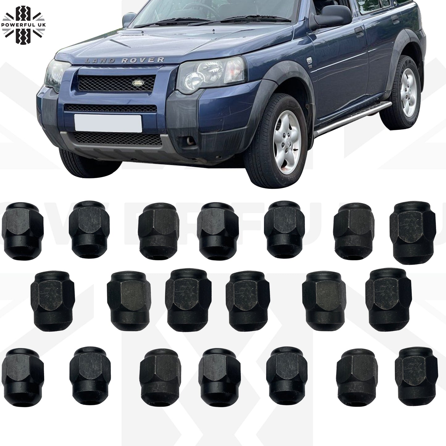 20pc Black Wheel Nut kit for Land Rover Freelander 1