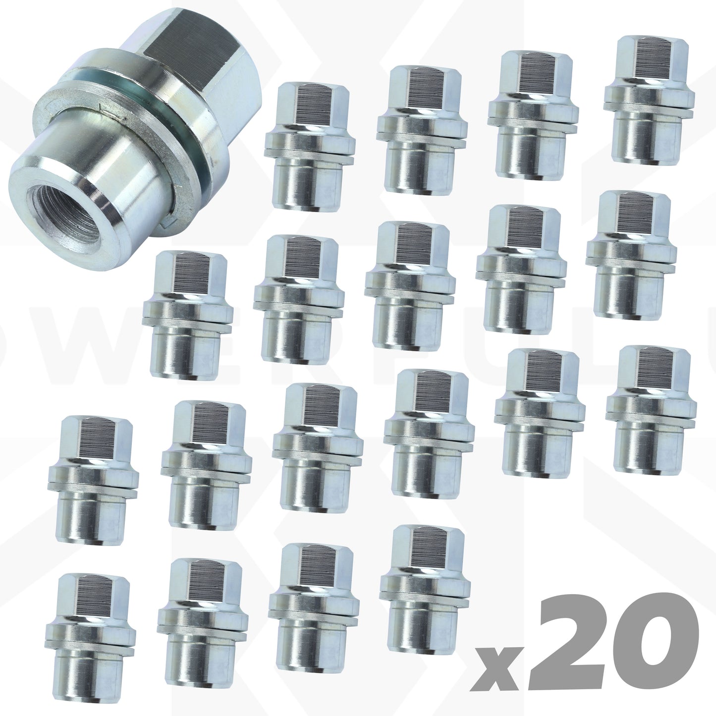 Silver Alloy Wheel Nuts 20pc kit for Range Rover Classic
