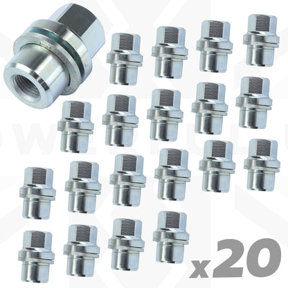 Silver Alloy Wheel Nuts 20pc kit for Range Rover Classic