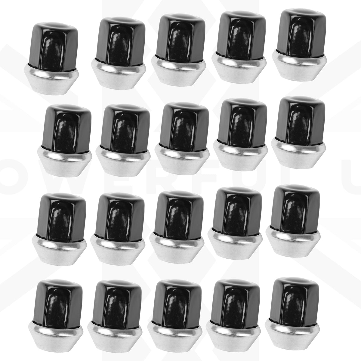 20x Black Alloy Wheel Nuts for Range Rover Velar