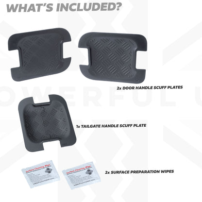 Chequer Plate Door + Tailgate Scuff Plate Kit (3pc) for Land Rover Defender L663 90 (2 door)