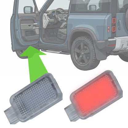 LED Door Welcome Lights - 2pc - Red - for Land Rover Defender L663 (90)