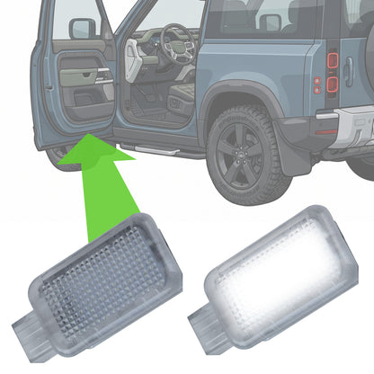 LED Door Welcome Lights - 2pc - White - for Land Rover Defender L663 (90)