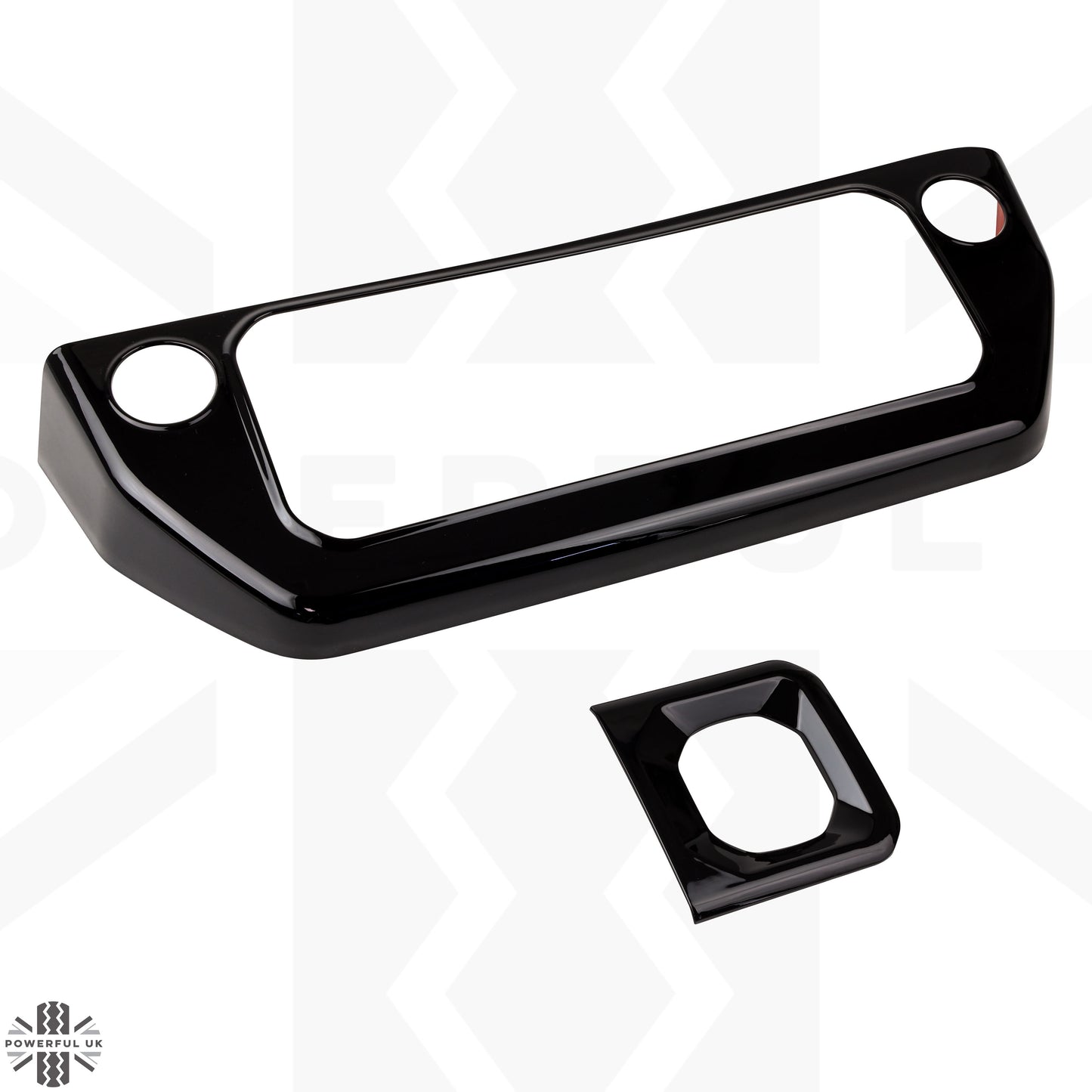 2pc Centre Console Dash Cover Kit in Gloss Black for Land Rover Defender L663