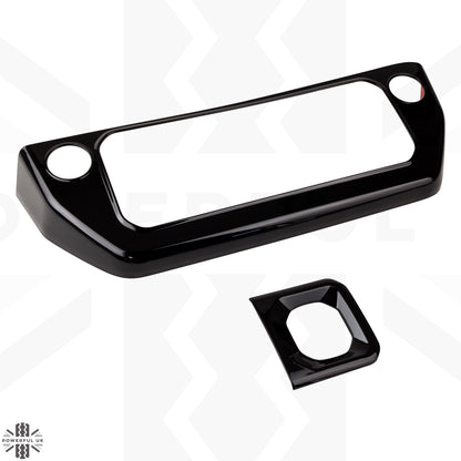 2pc Centre Console Dash Cover Kit in Gloss Black for Land Rover Defender L663