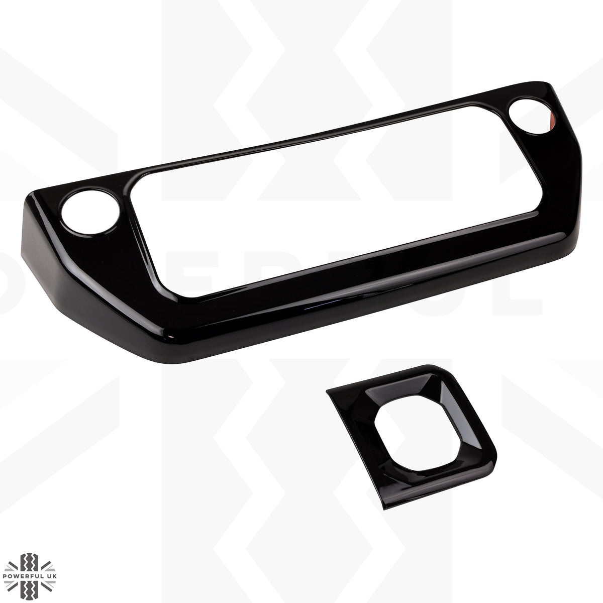 2pc Centre Console Dash Cover Kit in Gloss Black for Land Rover Defender L663