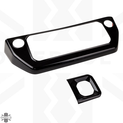 2pc Centre Console Dash Cover Kit in Gloss Black for Land Rover Defender L663