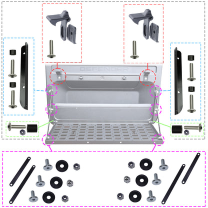 Tailgate Folding Picnic TABLE KIT for Land Rover Defender L663 - Grid Design