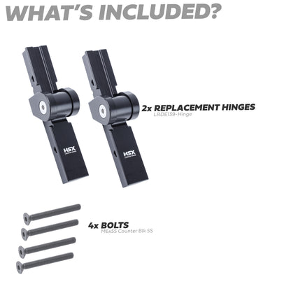 2x Replacement Hinges for Deployable Side Ladder for Land Rover Defender L663 - CNC aluminium