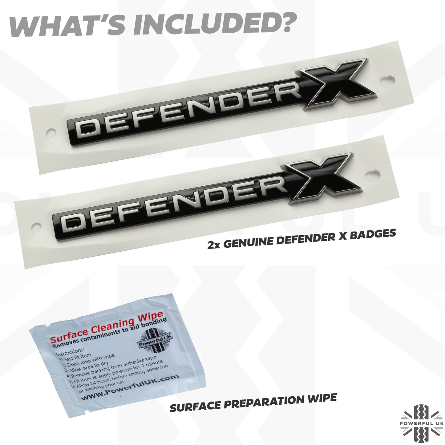 2x Genuine 'DEFENDER X' Badge for Land Rover Defender L663