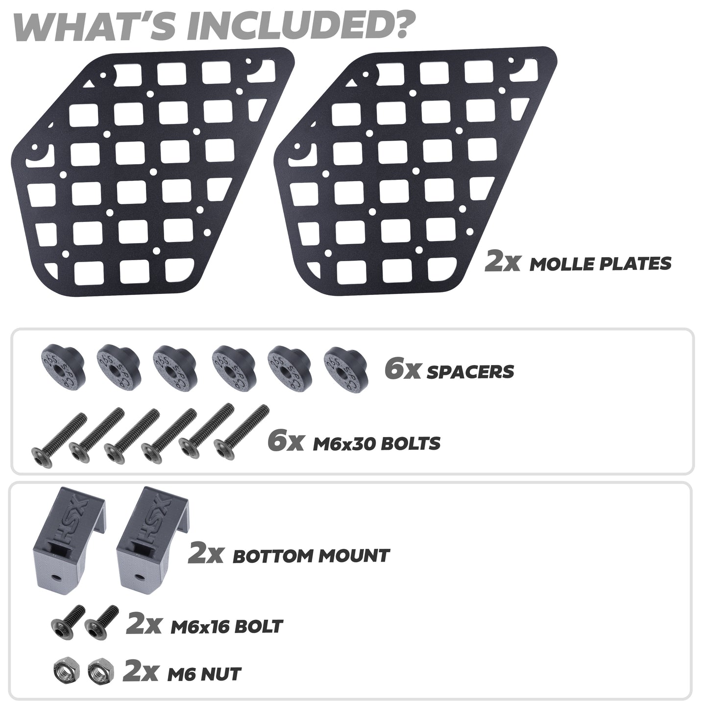 2x Centre Console Molle Plates for Land Rover Defender L663