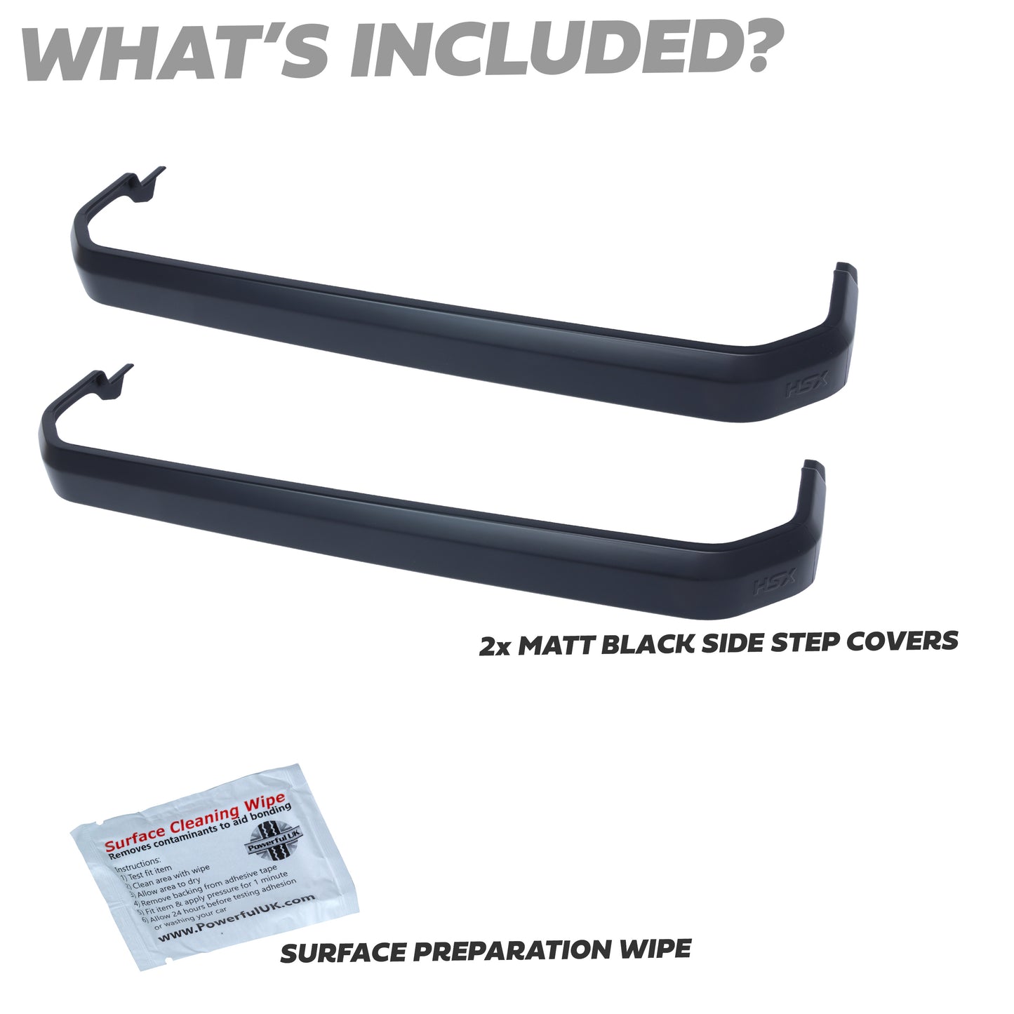 2x Side Step Covers (Smooth Finish) for Land Rover Defender L663 (90) - Matt Black