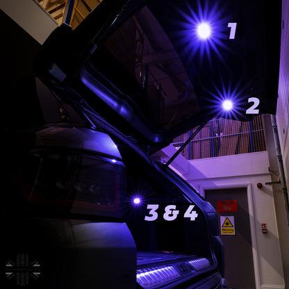 BLUE LED interior boot lamp upgrade for Land Rover Discovery 5 (4pc)