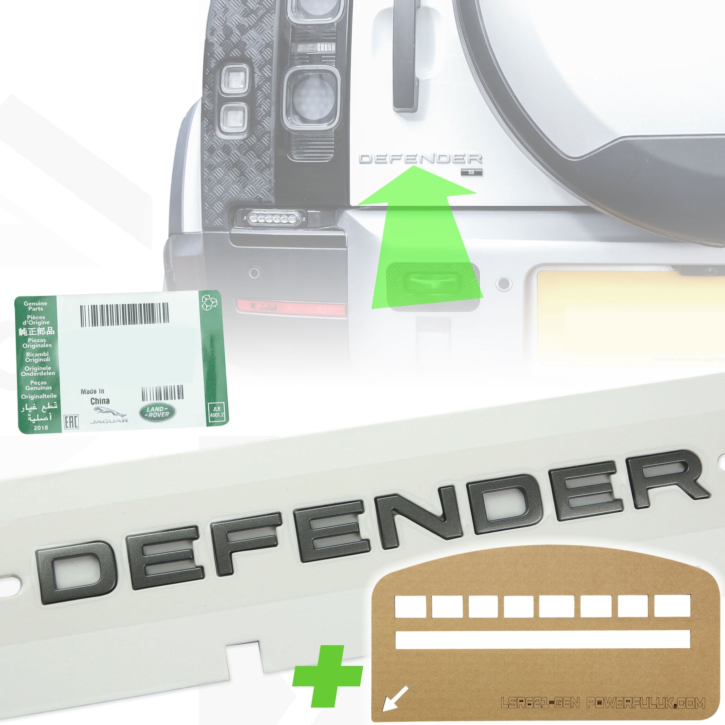 Tailgate Lettering - Silicon Silver - for Land Rover Defender L663