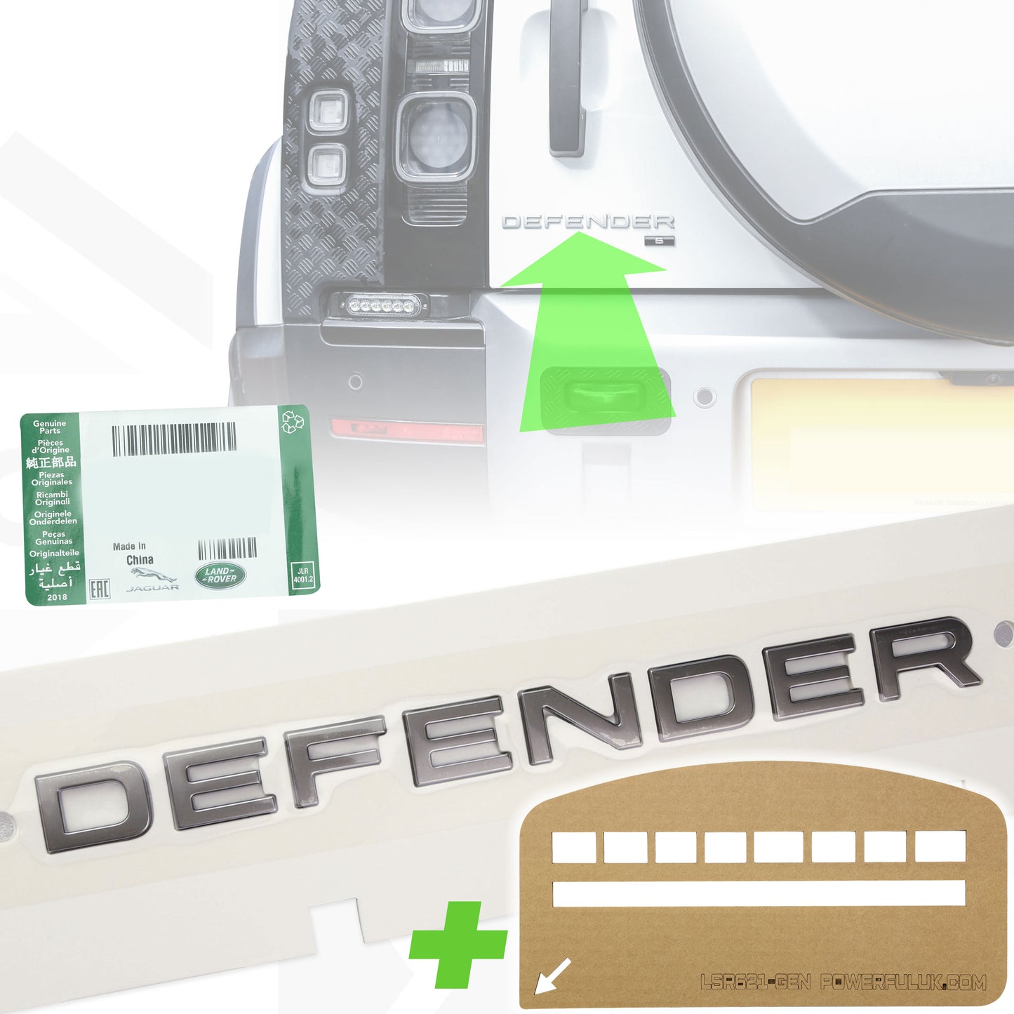 Tailgate Lettering - Starlight Satin Chrome - for Land Rover Defender L663