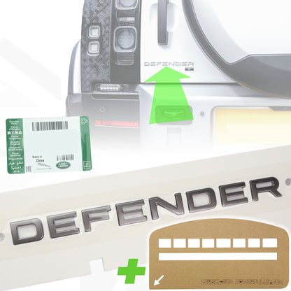 Tailgate Lettering - Starlight Satin Chrome - for Land Rover Defender L663