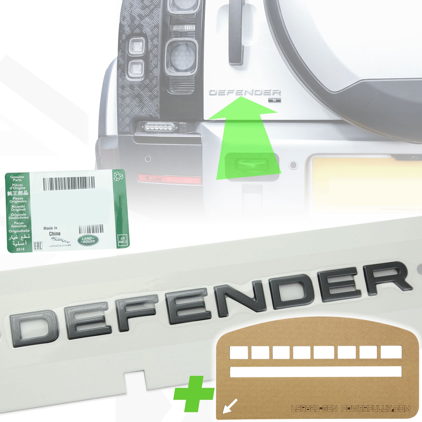 Tailgate Lettering - Shadow Atlas - for Land Rover Defender L663